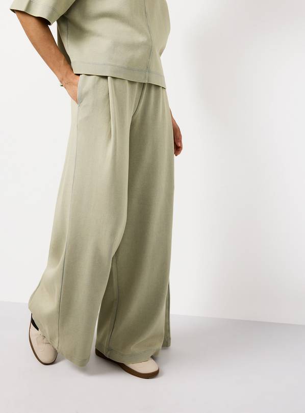 Light Green Washed Crew Neck Co-ord Top XXL